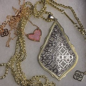 Kendra Scott Aiden Long & Ari Heart ❤️ Rose Drusy